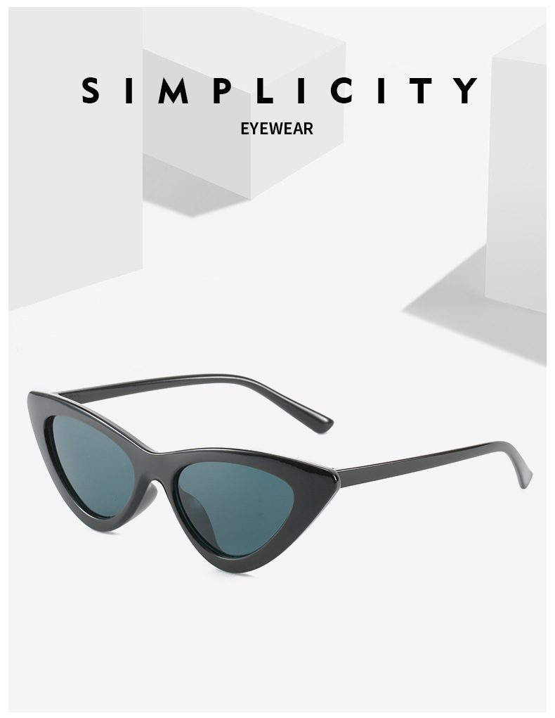 Ac, UV400 Protection Lens Material Fashion Solid Color Ac UV400 Protection Cat Eye Full Frame Women's Sunglasses