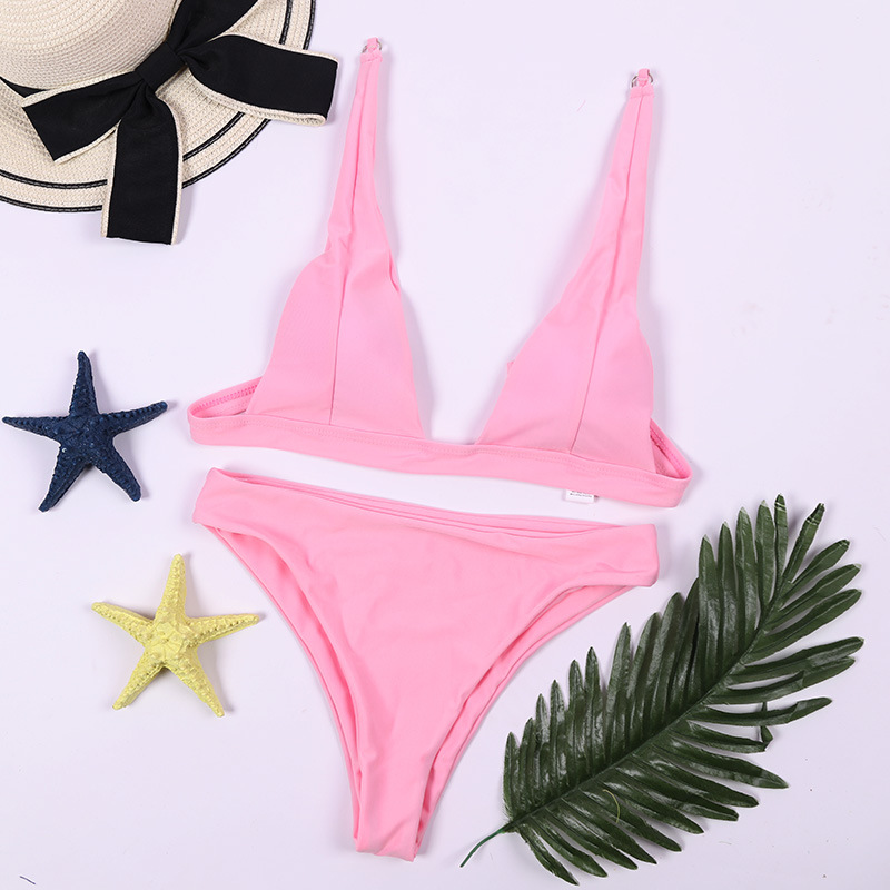 2021 New Arrival Bikini Solid Color Split Briefs Sexy Swimsuit in Bikinis
