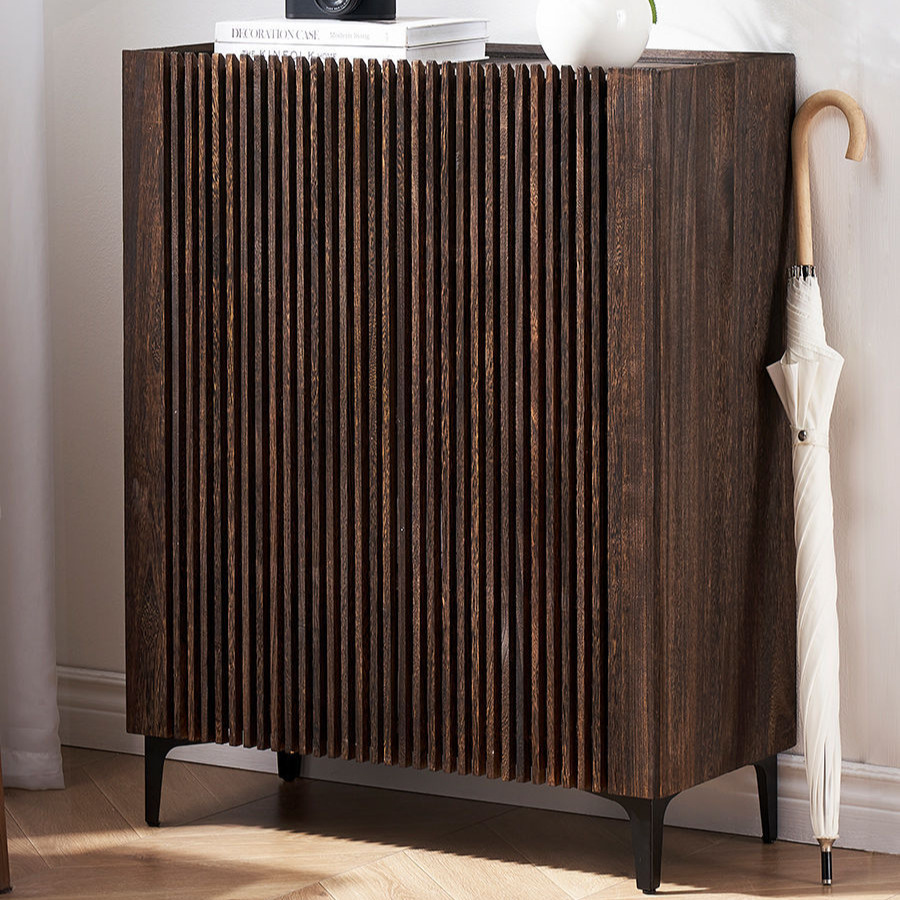 Solid Wood Shoe Cabinet for Home Use, Compact Design for Doorways&mdash;Light Luxury, Modern, Minimalist Style, Perfect for Entryways, Chinese Aesthetic, Suitable for Indoor & Outdoor Settings