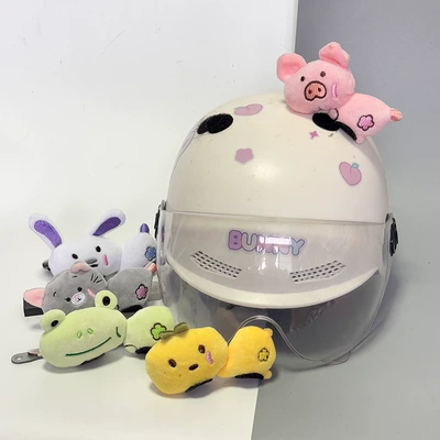 Cute Cartoon Piggy Rabbit Doll Sticker Summer Motorcycle Helmet Decoration Pet Kitten Puppy Car Sticker Decorative Sticker