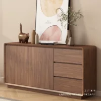 Современный простой буфет из массива дерева, шкаф для хранения, кухня, гостиная, черный орех, белый шкаф для хранения, шкаф для столовой