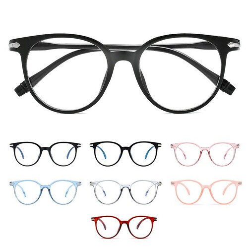  New Anti-Blue Light Plain Mirror Glasses for Women Korean Style Trendy Big Face Glasses Metal Embellished PC Frame Cross-Border