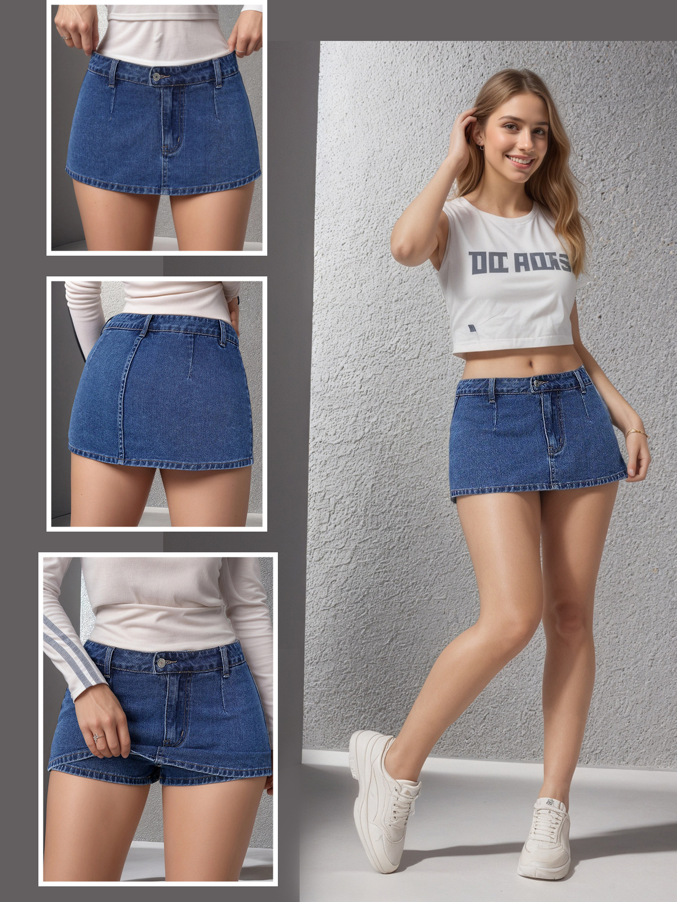 Women's Distressed Denim Shorts Best Selling Style With Lining Fashion Retro Foreign Size Label_ecoleips.com