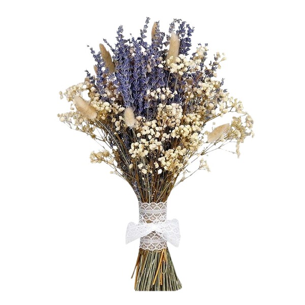 Lavender dried flower bouquet multi-headed roses