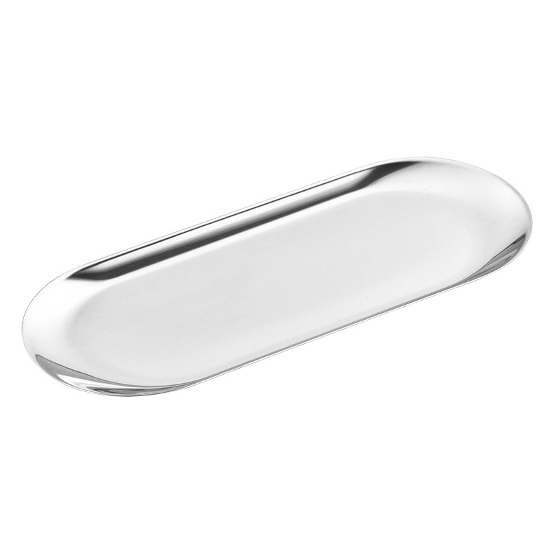 Nordic Ins-Style Jewelry Storage Tray, Snack and Barbecue Tray, Golden Towel Tray, Stainless Steel Aromatherapy Candle Oval Tray