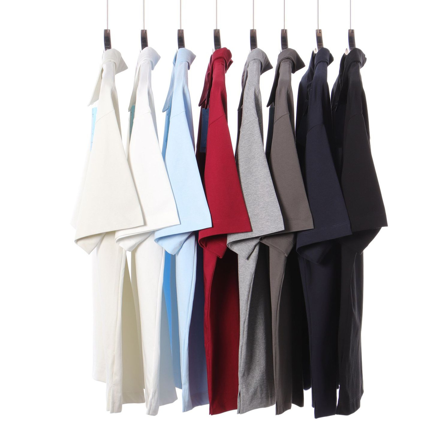 Trendy Brand Solid Color 240g Heavy Solona Lapel Short-sleeved Polo Shirt Men's Summer Antibacterial Cool Feeling Daily Leisure T_viptrois.com