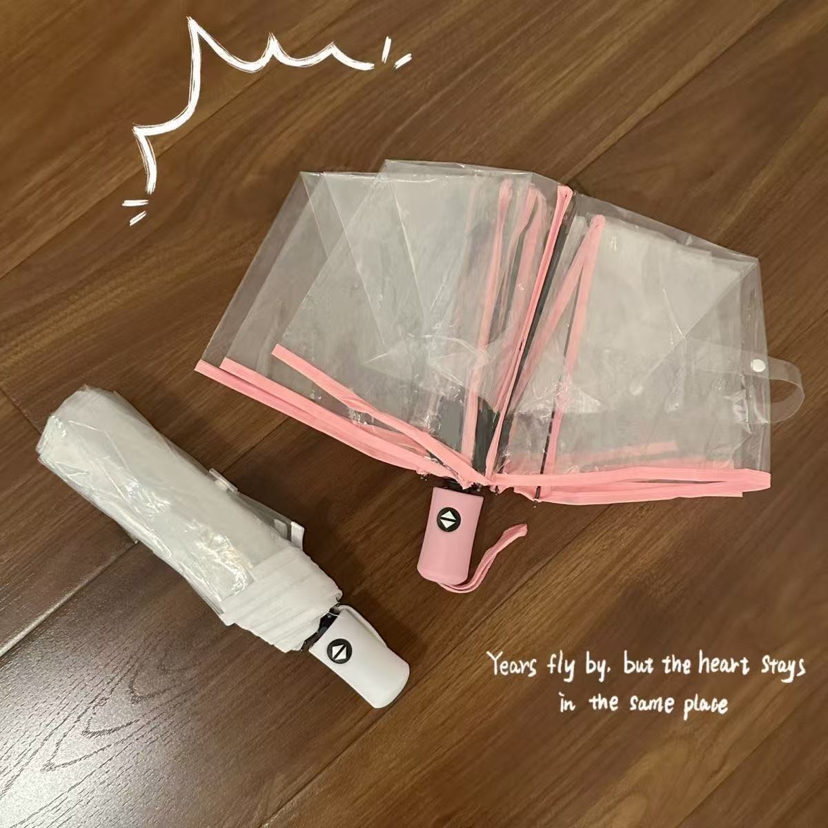 Beaver Loopy totalmente automático plegable paraguas transparentes de dibujos animados red paraguas rojo estudiantes lindos niños ins nicho engrosado