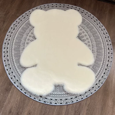 Heart Popular Kidsren's Room Bedside – Car Carpet - off-white-4560cm-bear