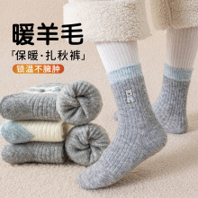 秋冬新品儿童羊毛袜子女童日系卡通个性刺绣潮中筒袜冬季蓄热保暖