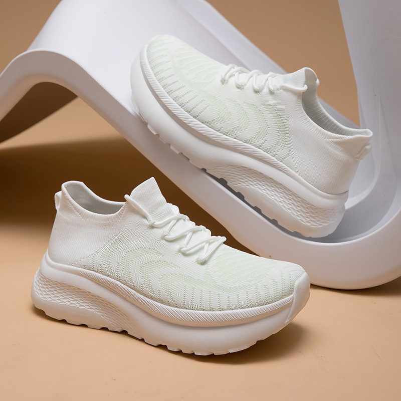 Zapatillas de Running con Suela Gruesa de Tejido y EVA Transpirables para Deportes