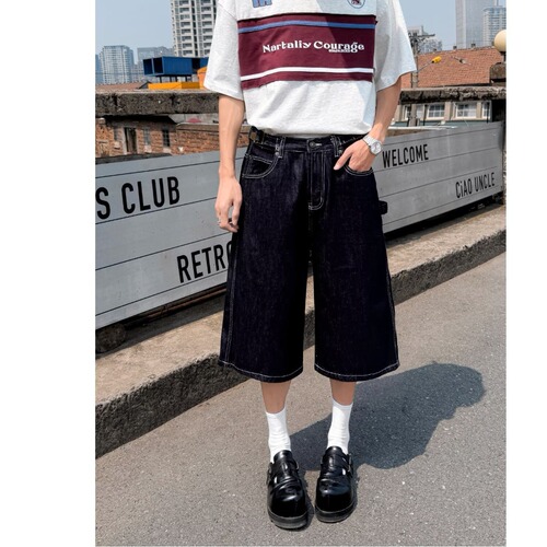 Black Retro Straight Leg Jeans for Spring and Autumn, New Men's Fat Large Korean Version Casual Loose Wide Leg Pants