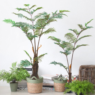High-End Simulated Green Plant Landscaping, Fern, Plastic Fake Tree Plant, Floor-Standing Potted Plant, Living Room Decoration, Fake Green Plant Potted Plant
