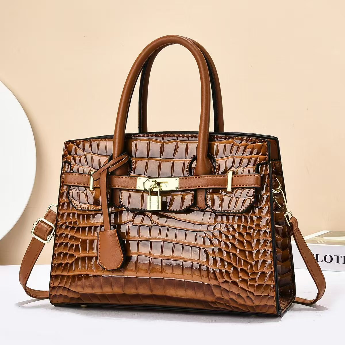 Casual de moda piedra de piel brillante temperamento bolso de hombro universal bolso de mano de viaje diario mochila bolso de mano