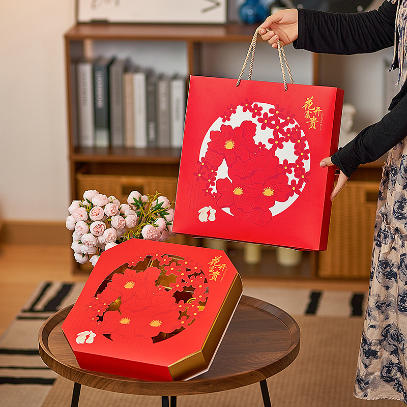 High-end egg yolk cream mooncake gift box packaging empty carry bag for 2023 Mid-Autumn Festival 1 pound 2 pounds 125g 4 pieces