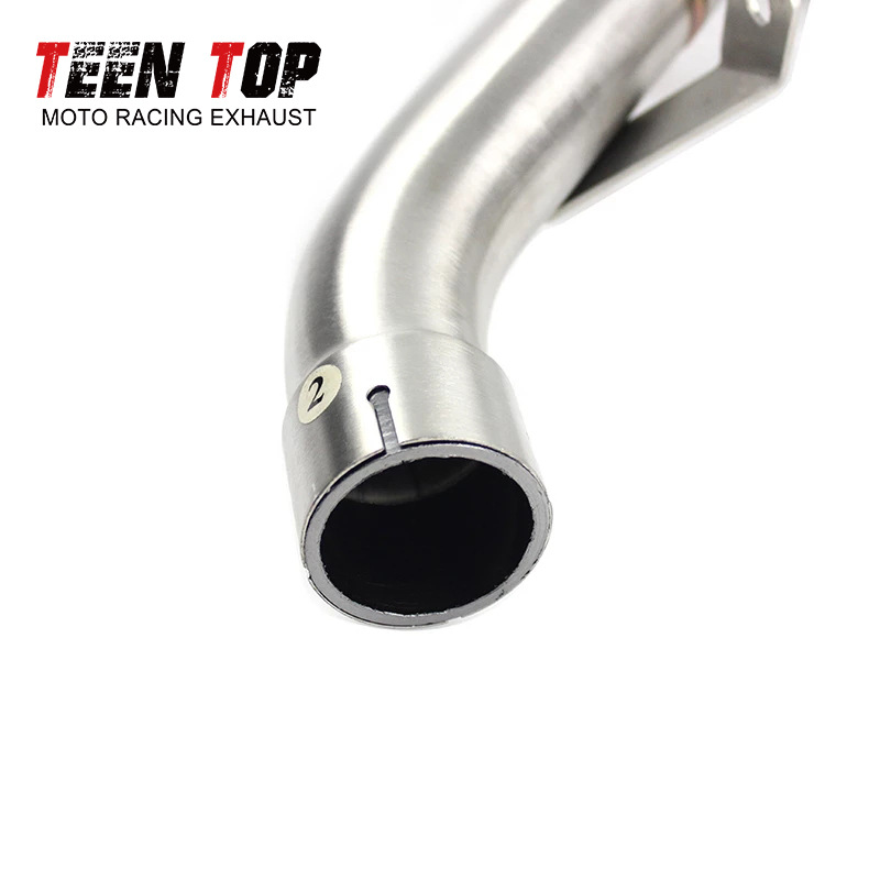 Motorcycle Modified Kawasaki Z1000 De-Back Drum Middle Exhaust Pipe Z1000Sx Stainless Steel Middle Section 10-21