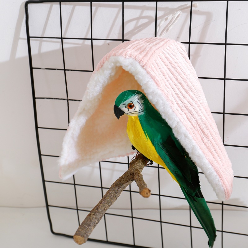 Parrot Plush Windproof Blanket, Windproof Shawl, Warm and Comfortable Bird Hanging Cotton Nest, Tiger Skin Black Wind Shelter Sleeping Nest