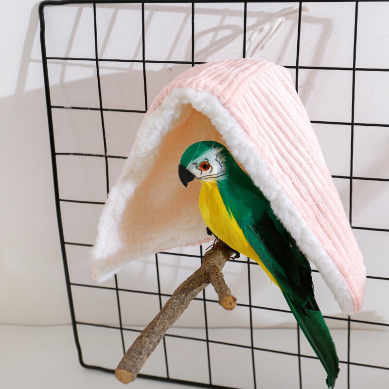 Parrot Plush Windproof Blanket, Windproof Shawl, Warm and Comfortable Bird Hanging Cotton Nest, Tiger Skin Black Wind Shelter Sleeping Nest