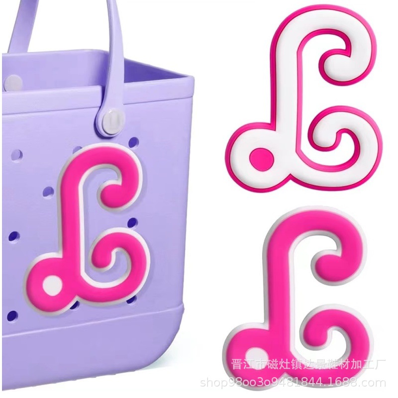 Botones de zapatos rosados con letras grandes, botones de botones, botones de botones