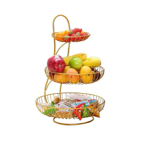 Multi-layer European fruit basket living room creative fashion fruit plate ins high-value storage rack multi-functional cake fruit bowl