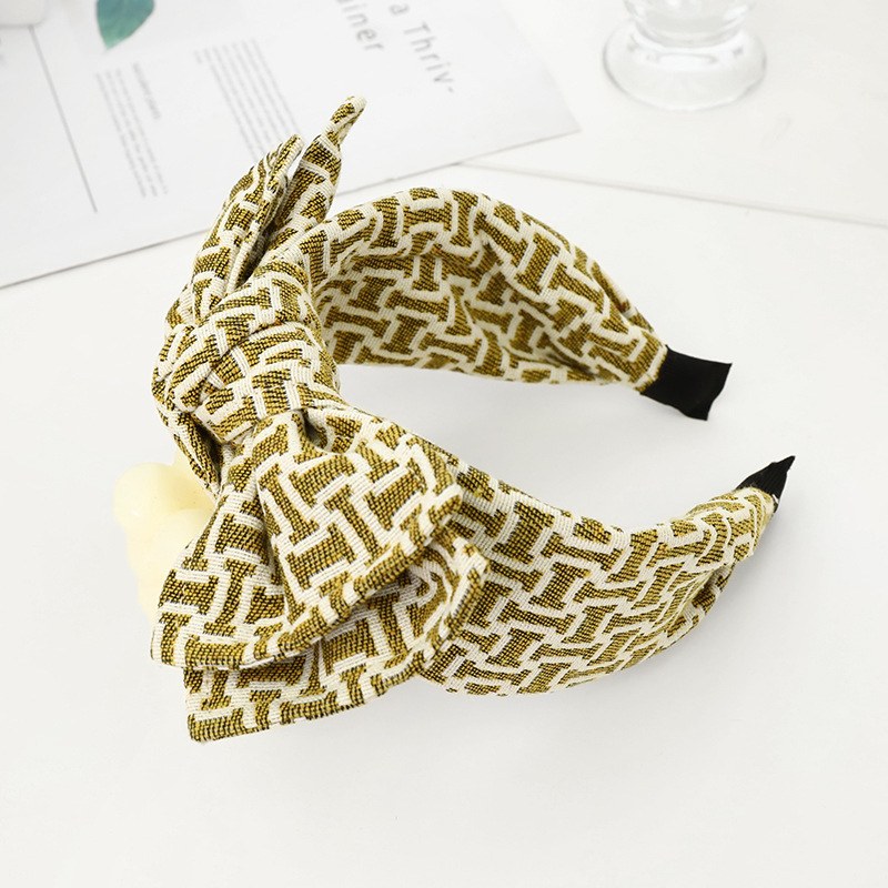 Cross-border Europe And America Creative Letter Headband Korean Style Bow Hair Clip Fabric Wide Brim Hair Pressing Face Wash Hair Bands F624 display picture 3