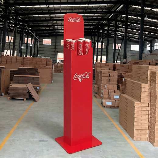 定制定做可乐饮料自动升降展架超市陈列架头可更换广告牌促销台架