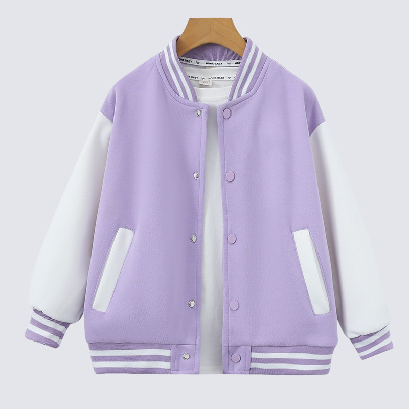 Girls Baseball Suit Coat New Western Style Children's Internet Celebrity Sports Autumn Clothes Girls Korean Style Spring and Autumn Jacket Top