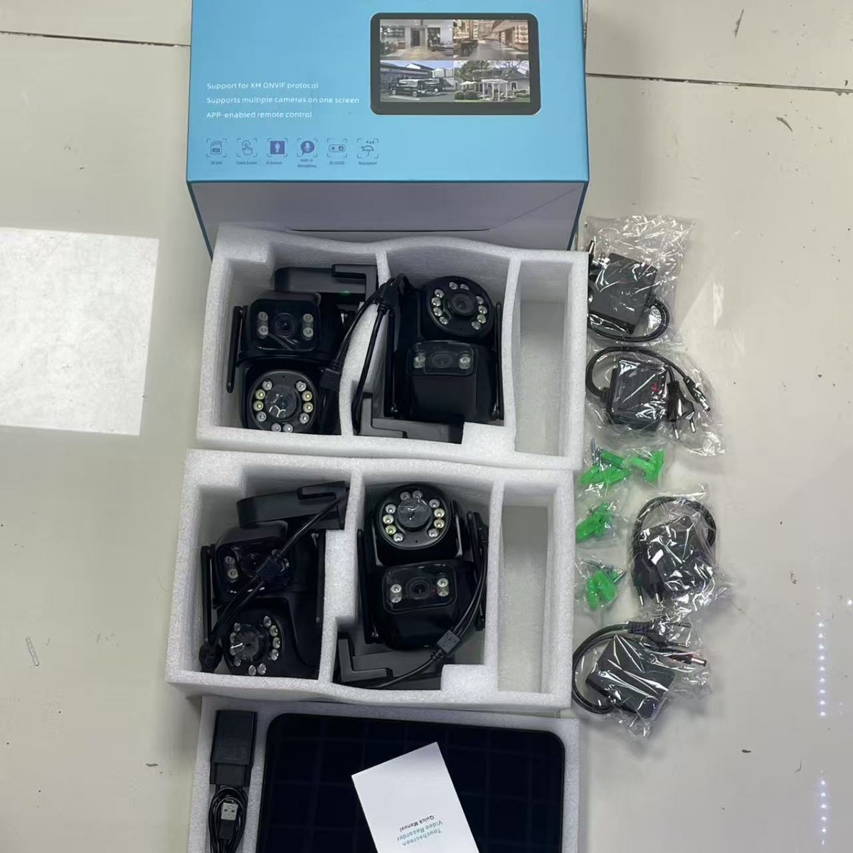 ICSEE 8MP摄像头WiFi NVR套装双镜头PTZ IP摄像头8CH智能家居夜视