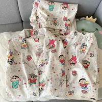 Японский Crayon Shinchan тот же маленький динозавр плюс размер пижамы женские весенние летние короткие рукава милые три комплекта производителей через границу