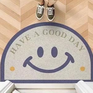 Entrance door silk loop mat, can be cut to size, hallway doormat, semi-circular door mat, non-slip, dirt-resistant