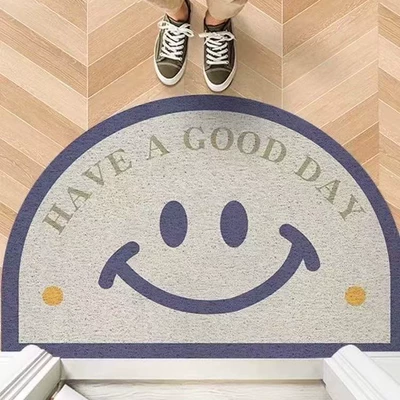 Entrance door silk loop mat, can be cut to size, hallway doormat, semi-circular door mat, non-slip, dirt-resistant