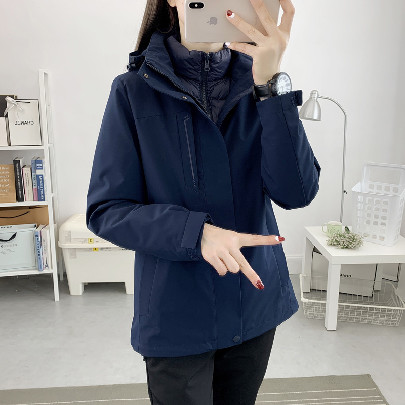 Jacket de asalto para hombres y mujeres otoño y invierno 2023 nuevo estilo al aire libre 3 en 1 desmontable plumón escondido marca de marea a prueba de viento impermeable image 10