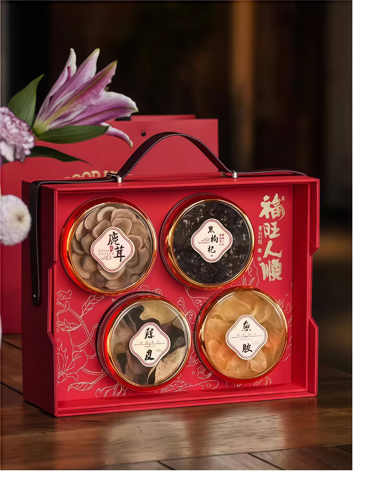 2026 Year of the Horse Gift Box American Ginseng and Bird's Nest Set New Year Gifting 600g in use