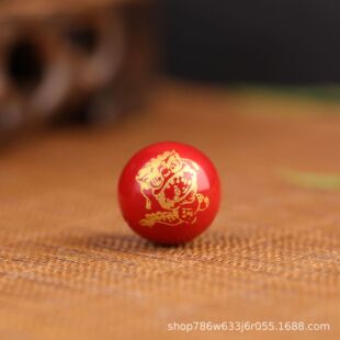 Manufacturer Wholesale Lacquer Beads Longbao Hand-painted Single Beads Loose Bead Bracelet Intangible Cultural Heritage Cultural Traditional Handicraft Small Gifts