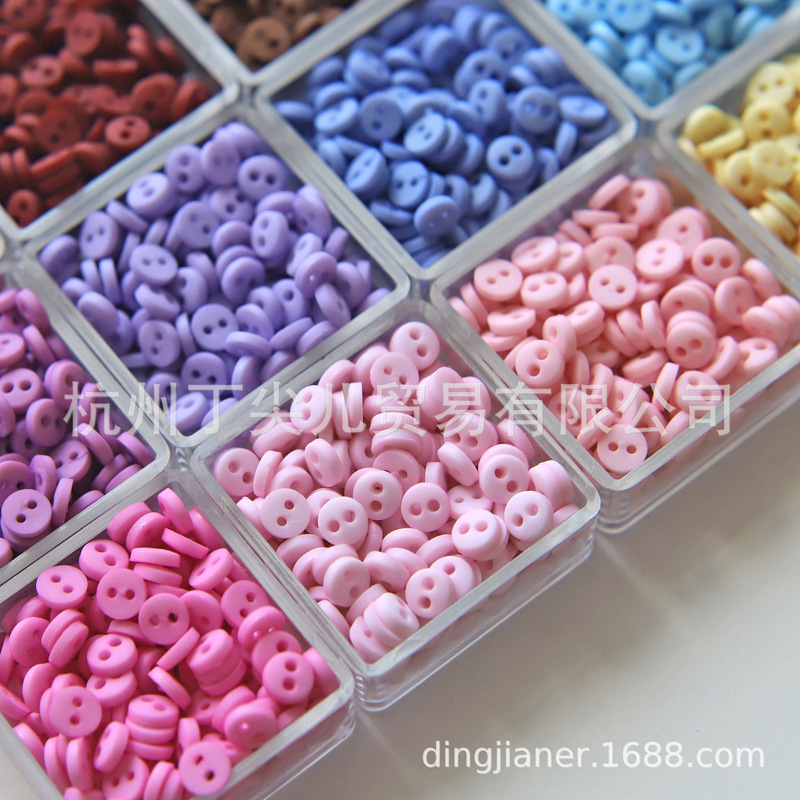 5mm Frosted Mini Resin Two-Eyed Doll Decorative Accessories Doll Clothes Mini Handmade DIY Small Buttons