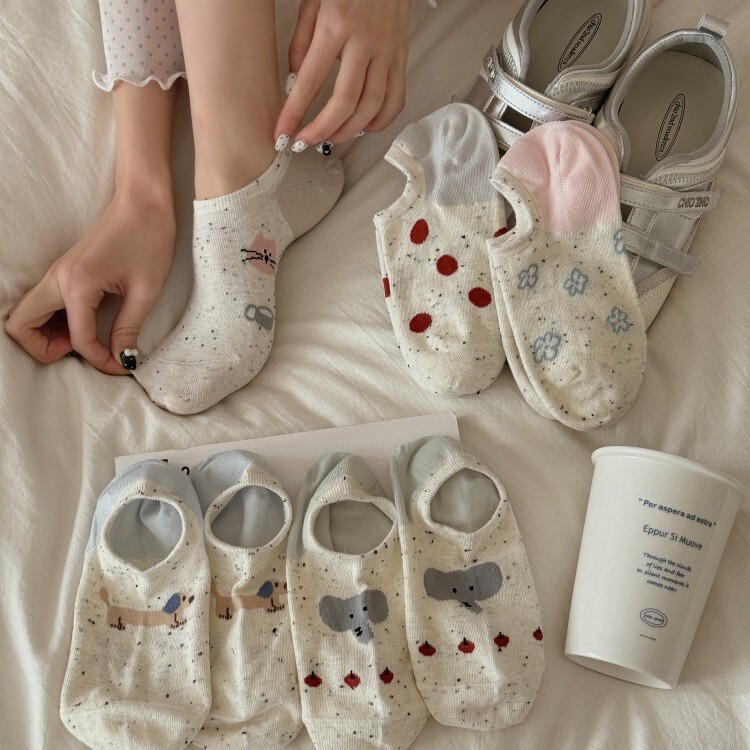 26 Spring New Arrivals Korean Style Fashion Shallow Cut Contrast Color Polka Dot Cartoon Cotton Ankle Socks Comfortable Versatile Trendy Socks for Girls 26 Spring New Arrivals Korean Style Fashion Shallow Cut Contrast Color Polka Dot Cartoon Cotton Ankle Socks Comfortable Versatile Trendy Socks for Girls