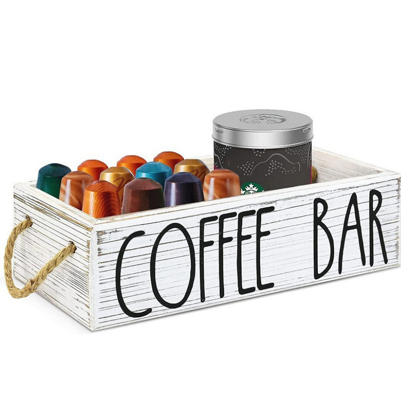 木製コーヒーバッグ収納ボックス家庭用テーブルティッシュコーヒーカップ整理収納ボックス木製調味料缶収納ボックス|undefined