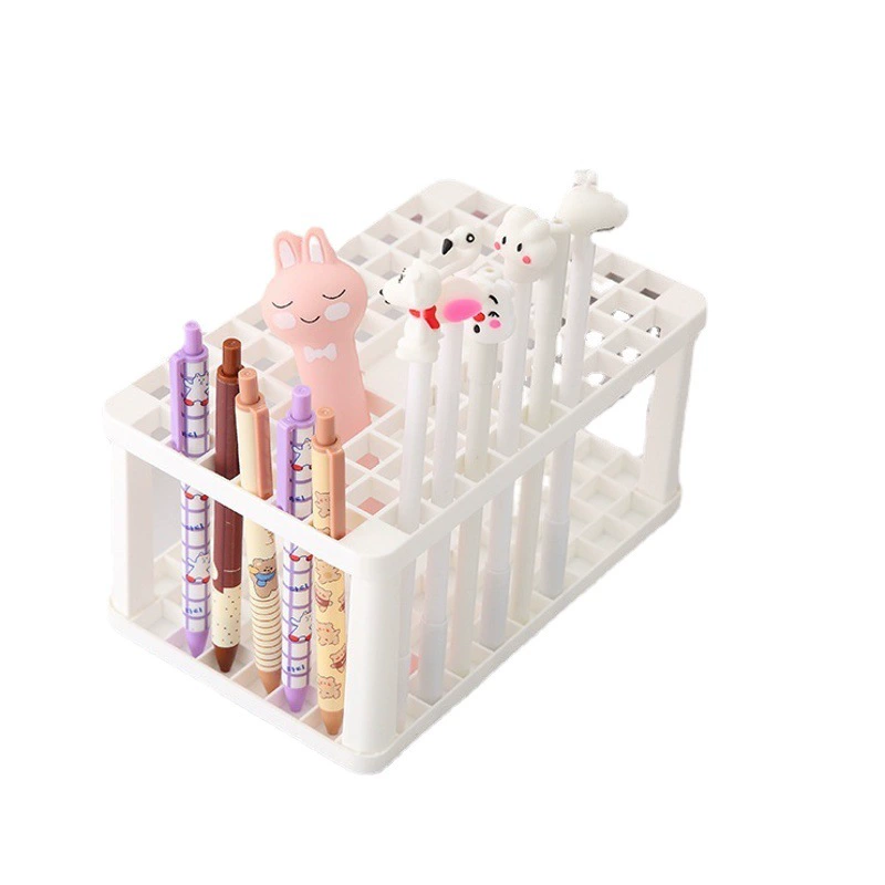 Креативный квадратный держатель для ручек Стеллаж для хранения макияжа Косметическая стойка Держатель для ручек с несколькими отверстиями Удобное хранение кистей для макияжа Маленькая стойка