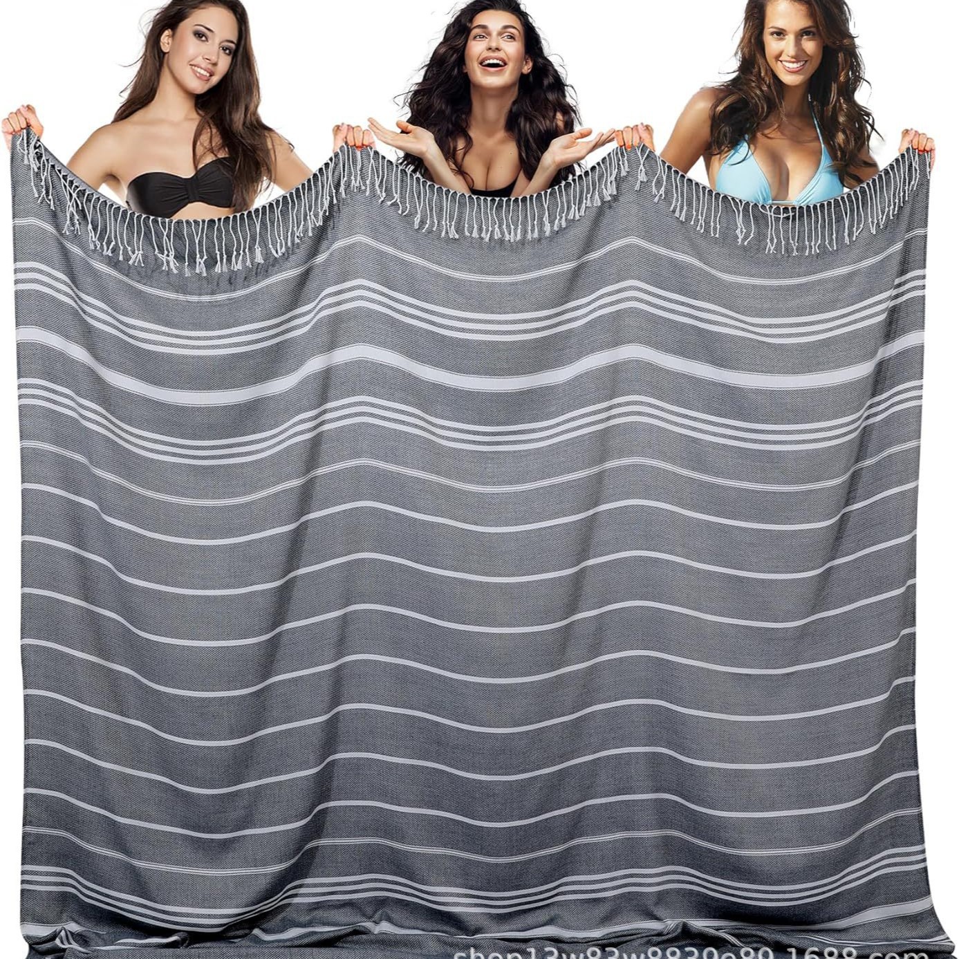 Toalla de playa turca con bordas toalla de playa turca Amazon venta al por mayor transfronteriza