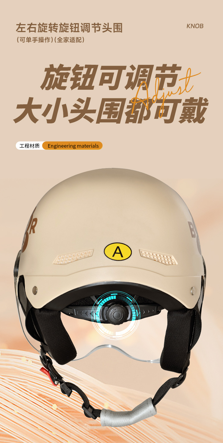 Dilong Helmet Electric Vehicle Women's Four-Season Half Helmet New National Standard 3C Certified Men's Electric Scooter Summer Motorcycle Safety Helmet