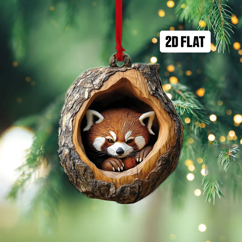 Nuevos búhos transfronterizos, osos, adornos de Navidad, colgantes de árbol de Navidad, colgantes de acrílico de impresión plana 2D