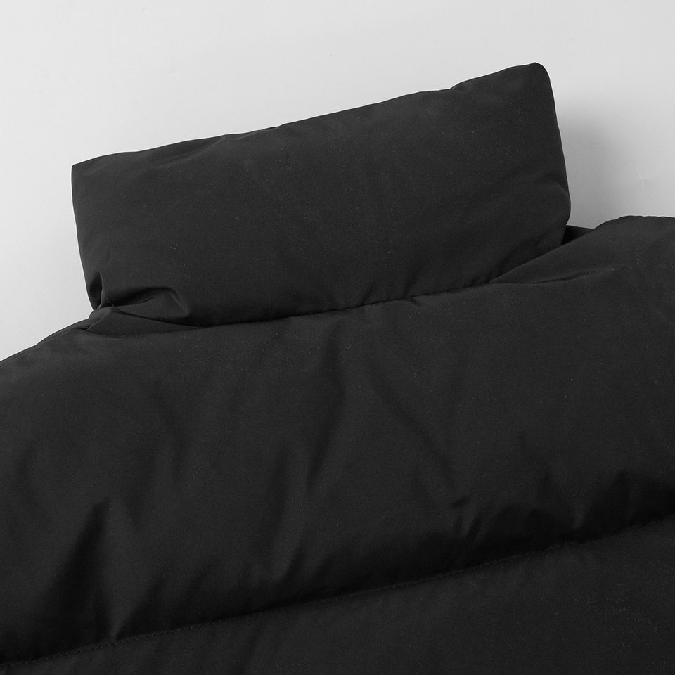 Áo vest gile bông nữ dáng rộng không tay dài trung bình — Màu xám đậm, Màu đen chi tiết 12