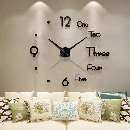 DIY 3D Stereo Wall Clock Creative Mirror Wall Sticker Clock Silent Living Room Decor Wall Clock Simple Style Wall Sticker Clock