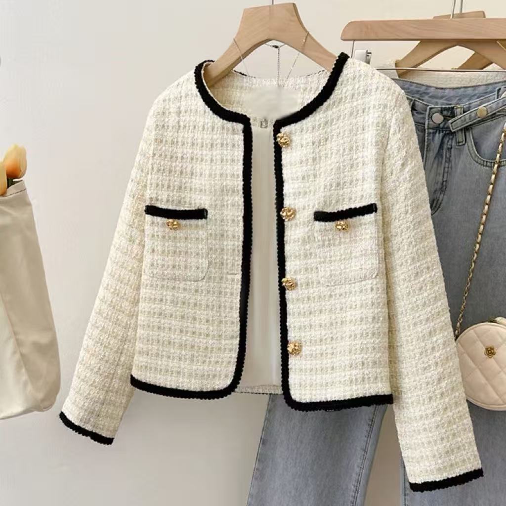 Tweed Style Tweed Jacket for Women Autumn and Winter 2025 New Quilted Thickeneded Short Top for Small Ladies with Elegant