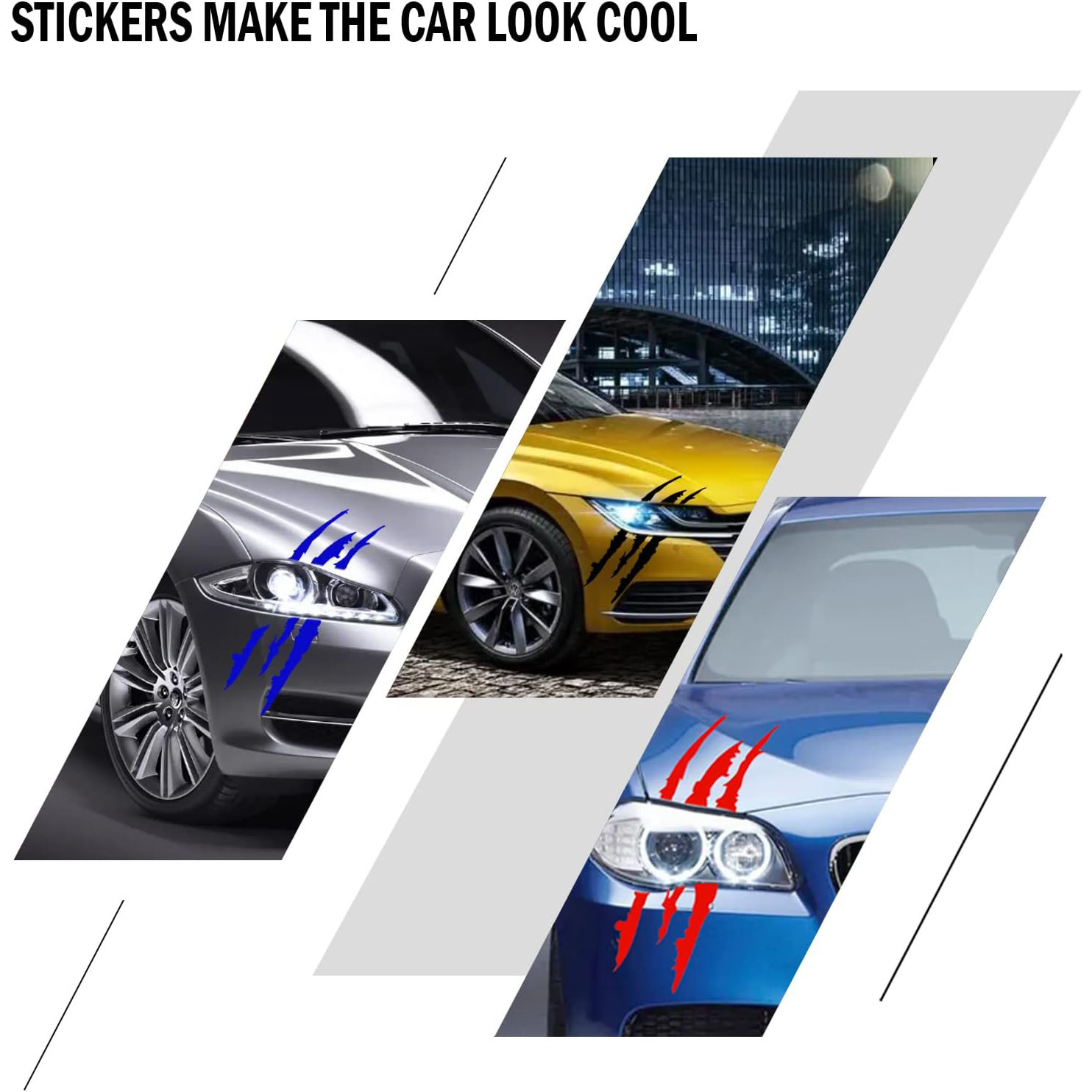 Autokrassticker, autokoplampsticker, gestreepte krassticker van vinyl_voghion.com