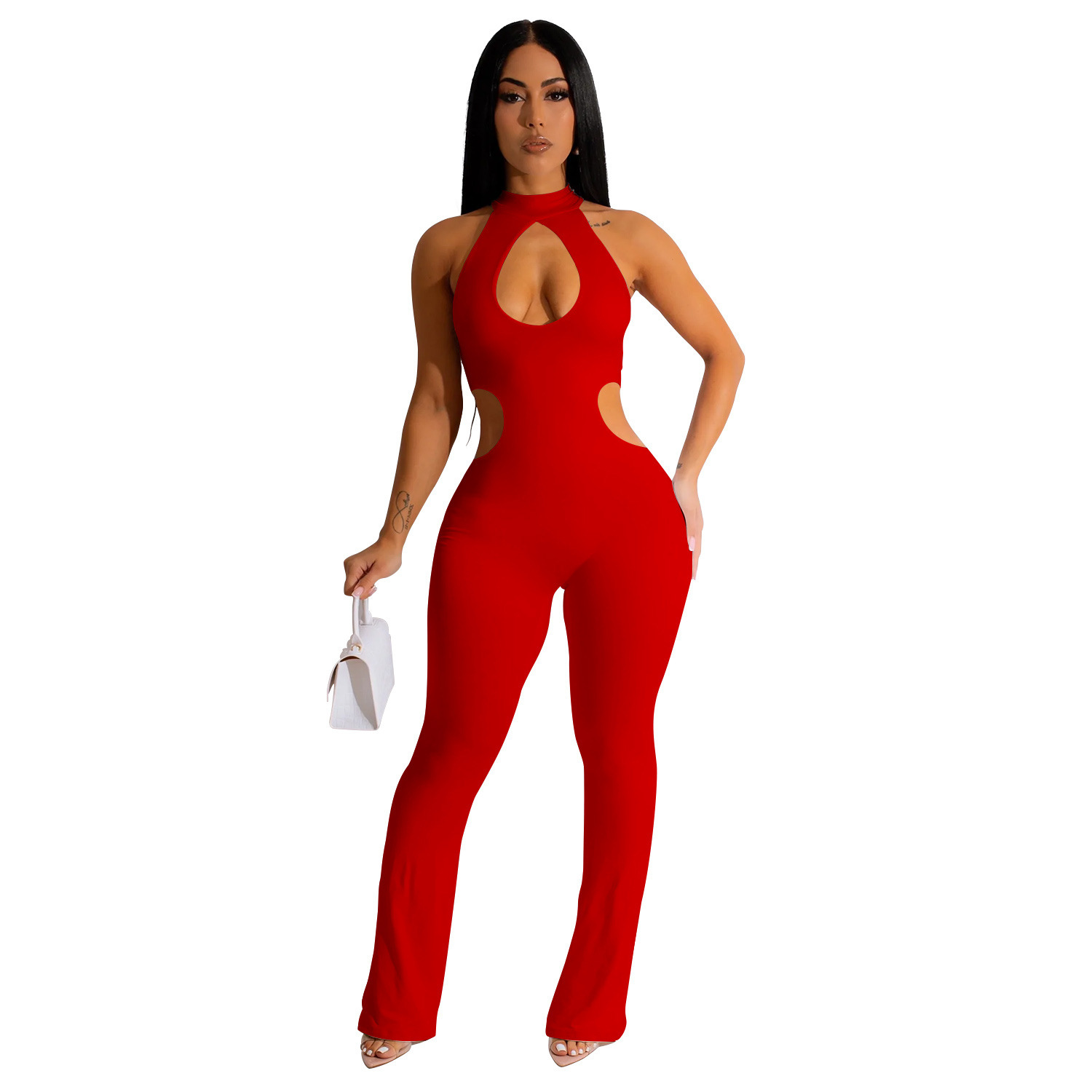 C6580 Aliexpress transfronterizo Amazon Europa y América de moda de mujer color sólido sexy colgar pantalones vacíos pantalonés
