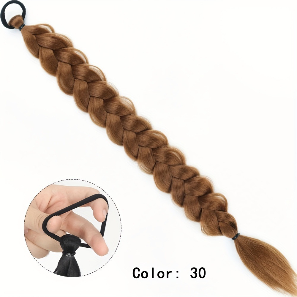 Trenzas de trenza de caballo fibra química larga trenzas de trenza de caballo anillo de pelo peluca de trenza de caballo peluca europea y americana