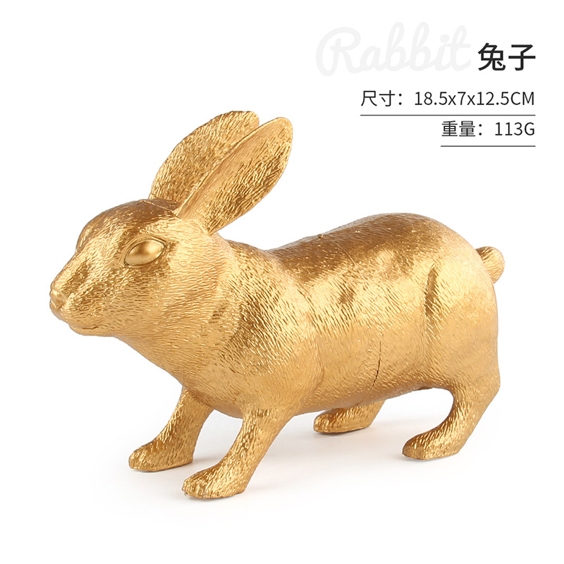 Transfronteriza nuevo oro animal serie decoración juguete simulación tigre león elefante rinoceronte modelo de escritorio estático