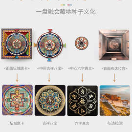 ➲藏式坛城香插线香香插香座创意香炉家用室内藏香底座檀香香盘摆