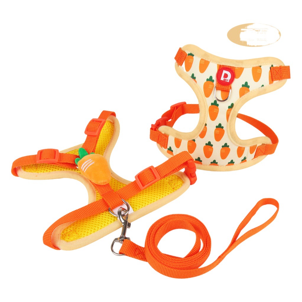 Correa para perro de nuevo estilo con estampado de frutas, cómoda y ajustable, arnés para perro de alta calidad que no aprieta el cuello.