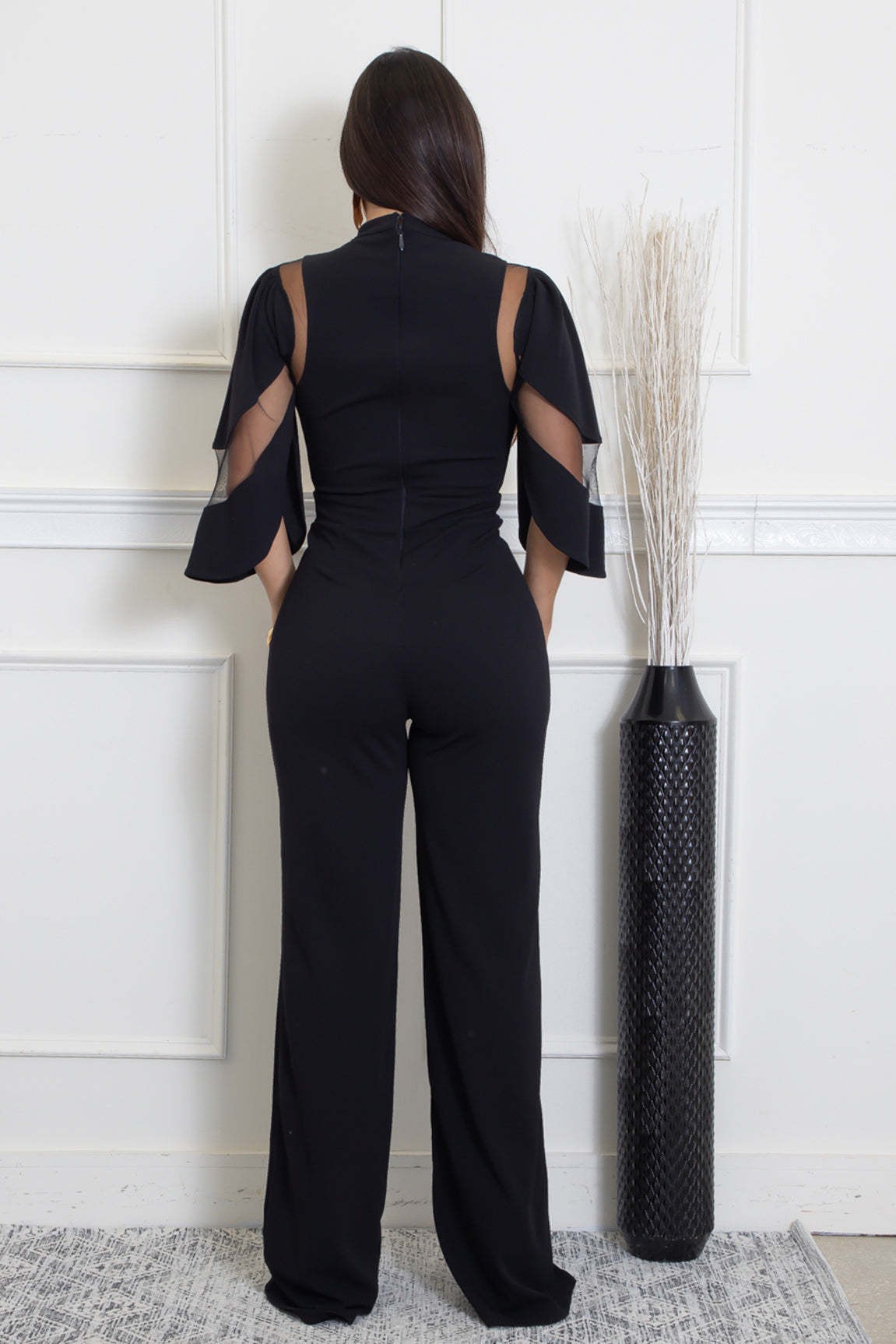Chic Women's One Shoulder Ruffle Jumpsuit High Waist Loose Fit Fashionable Romper_ecoleips.com